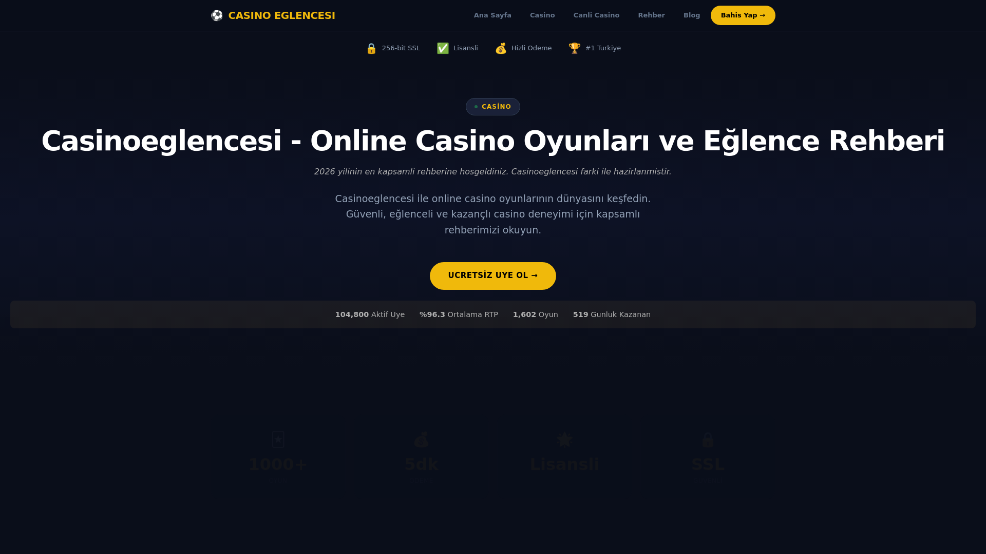 website screenshot of https://casinoeglencesi.com