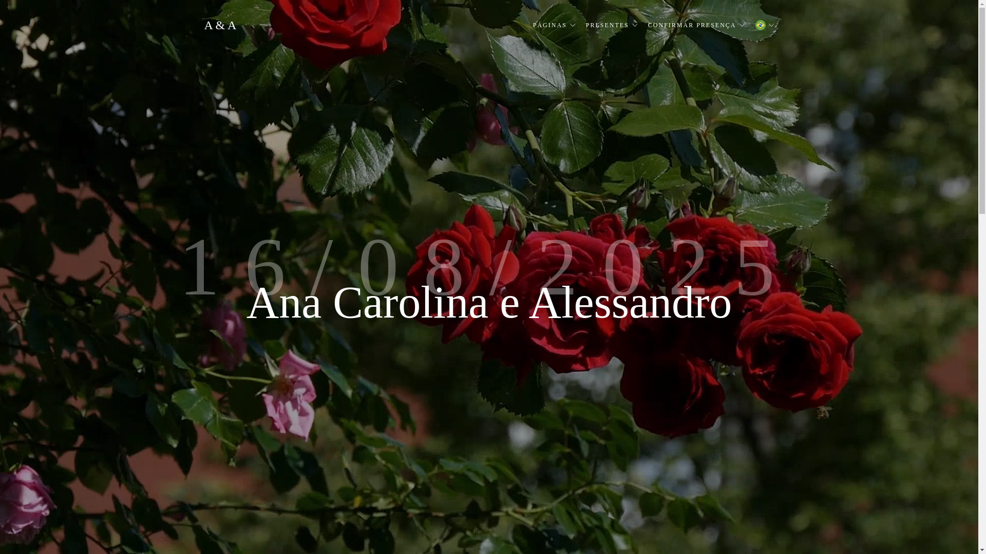website screenshot of https://anacarolealessandro.com.br/