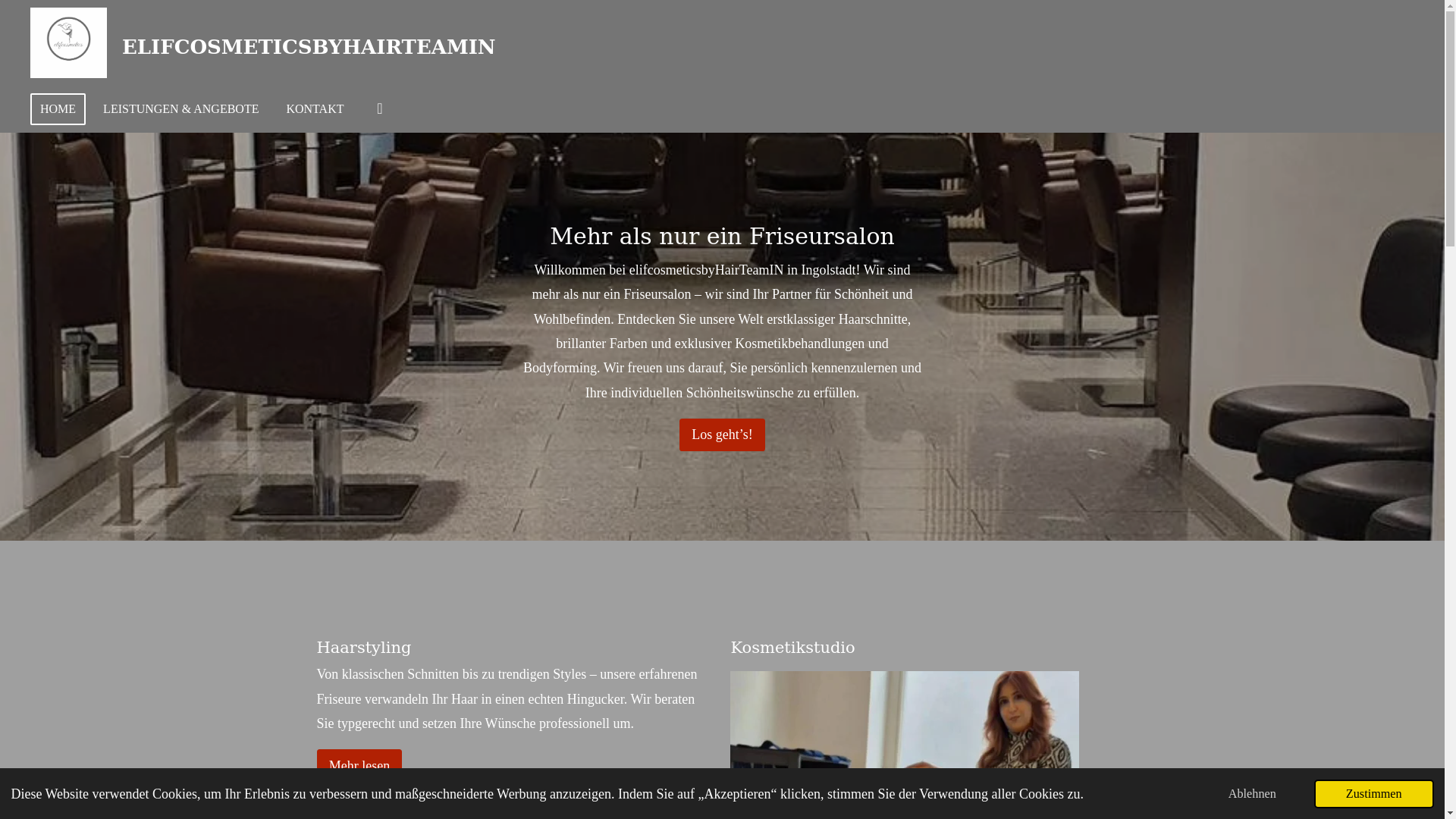 website screenshot of https://elifcosmeticsbyhairteamin.de/
