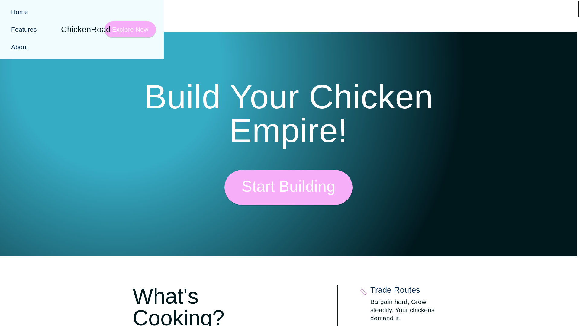 website screenshot of https://chickenroadtebie.pro/