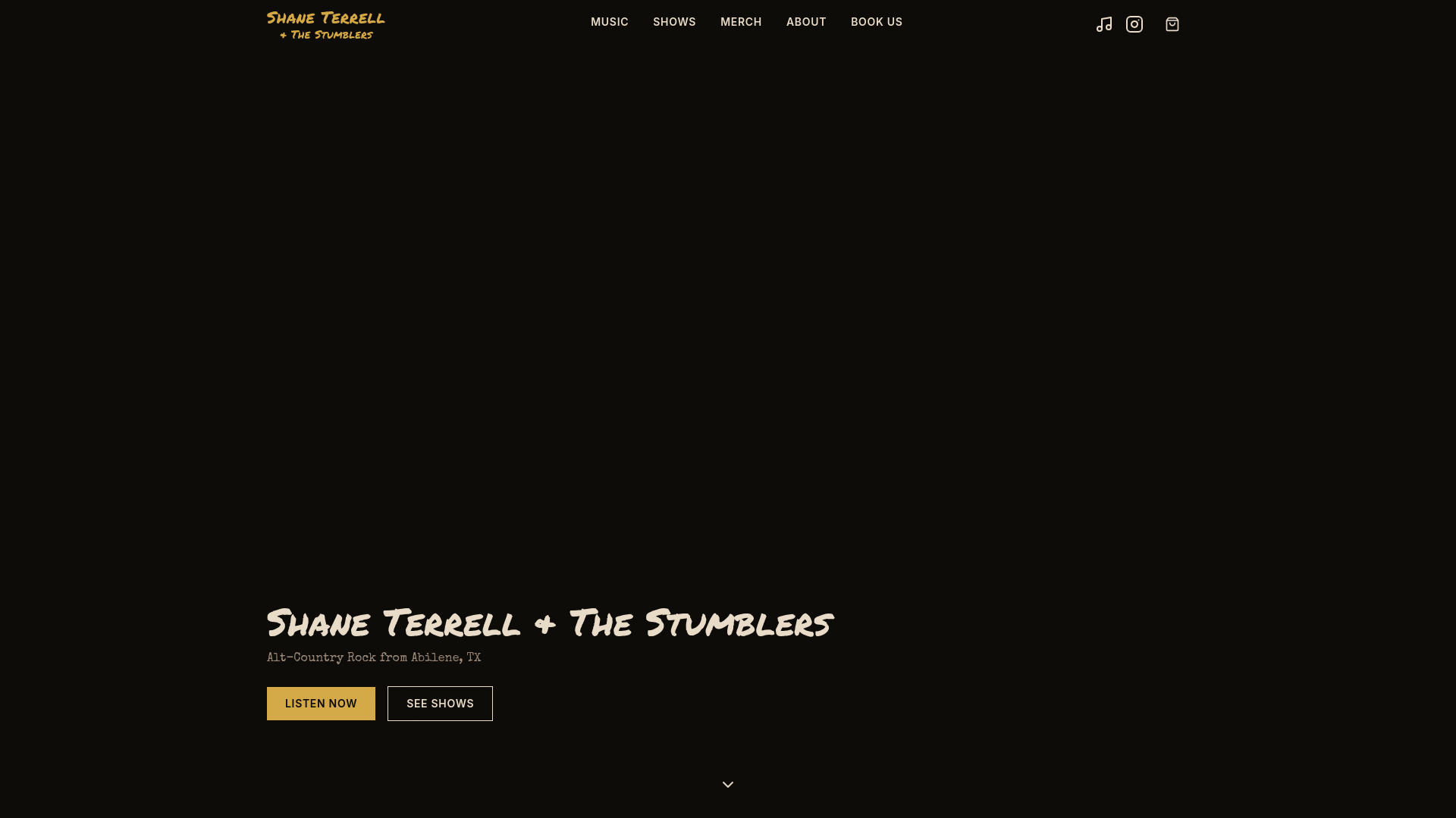website screenshot of https://shaneterrellandthestumblers.com