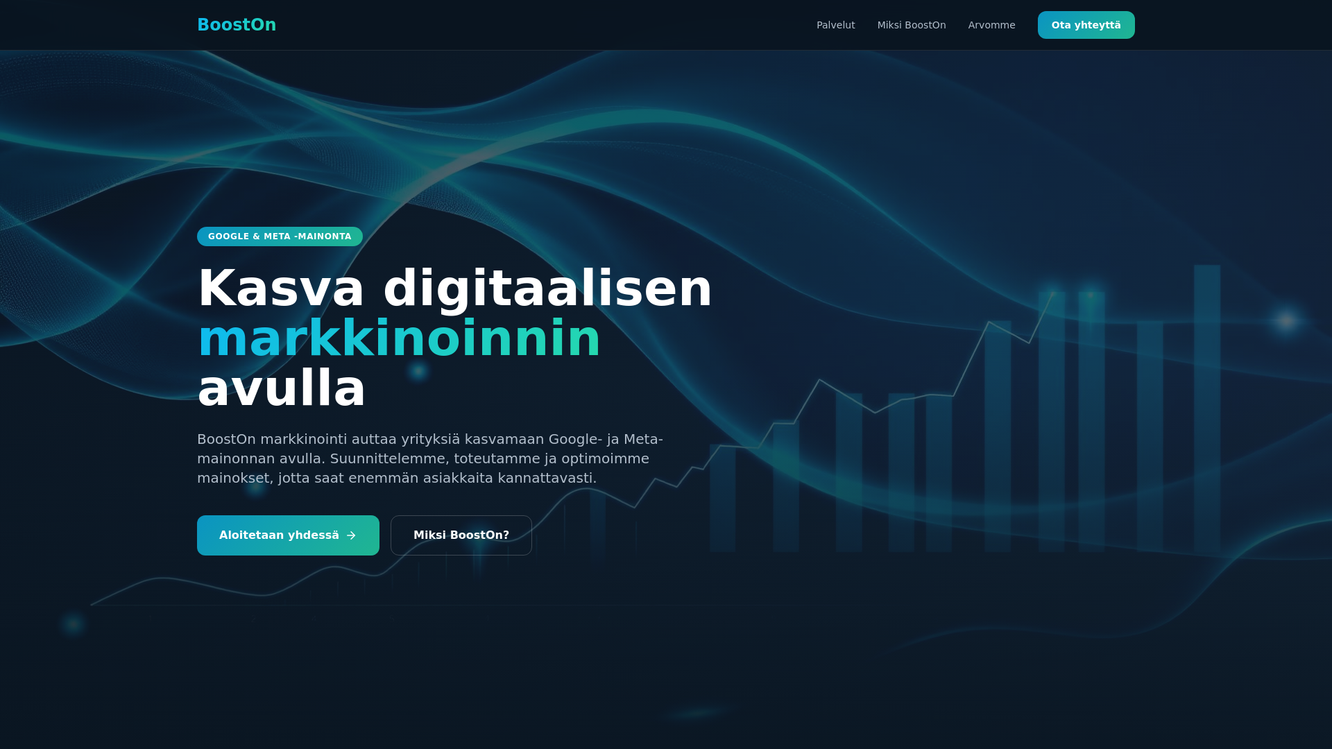 website screenshot of https://boostonmarkkinointi.com/