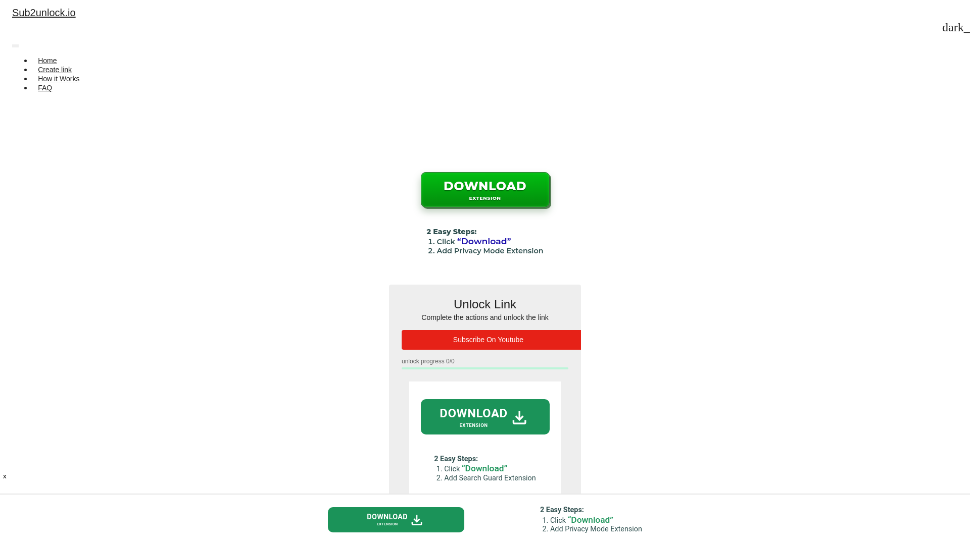 website screenshot of https://sub2unlock.io/pYRo8