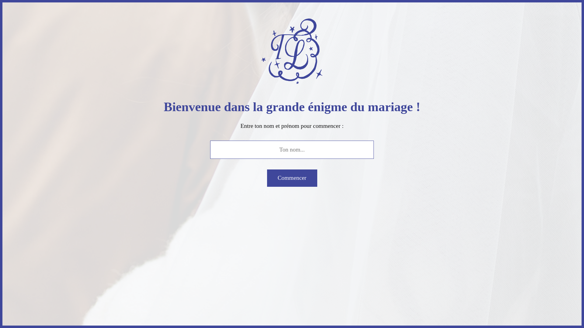 website screenshot of https://la-grande-enigme-du-mariage-de-lea-et-thibaud.com/