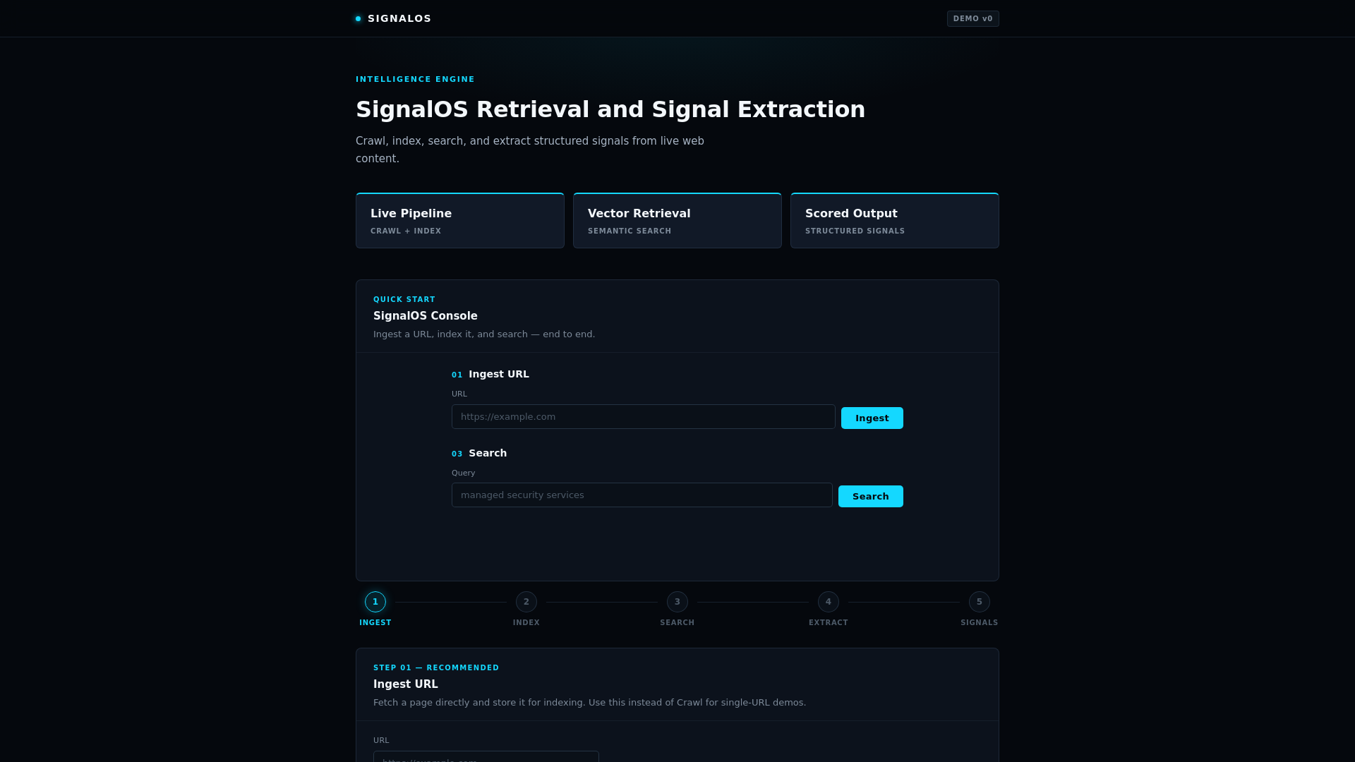 website screenshot of https://signalos-ui.pages.dev/
