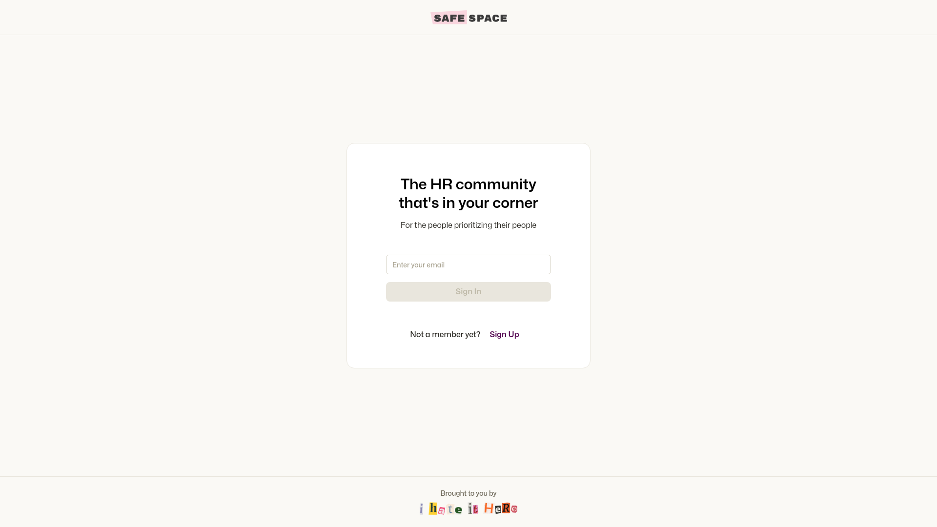website screenshot of https://safespace.hateithere.co/