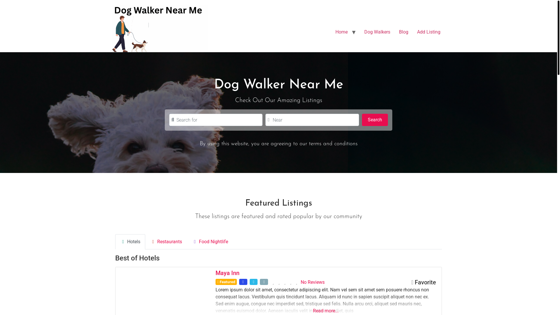 website screenshot of https://dogwalkernearme.org/