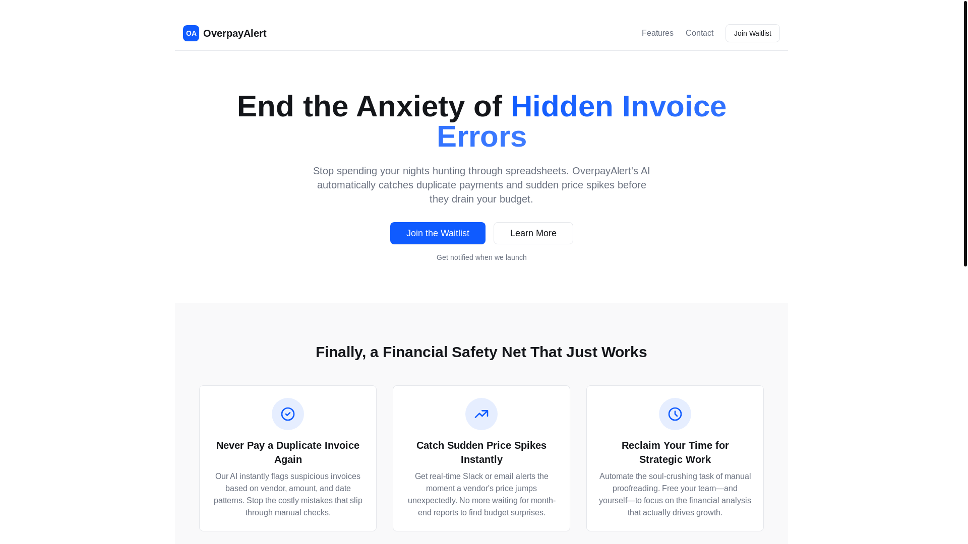 website screenshot of https://overpayalert-app.pages.dev/