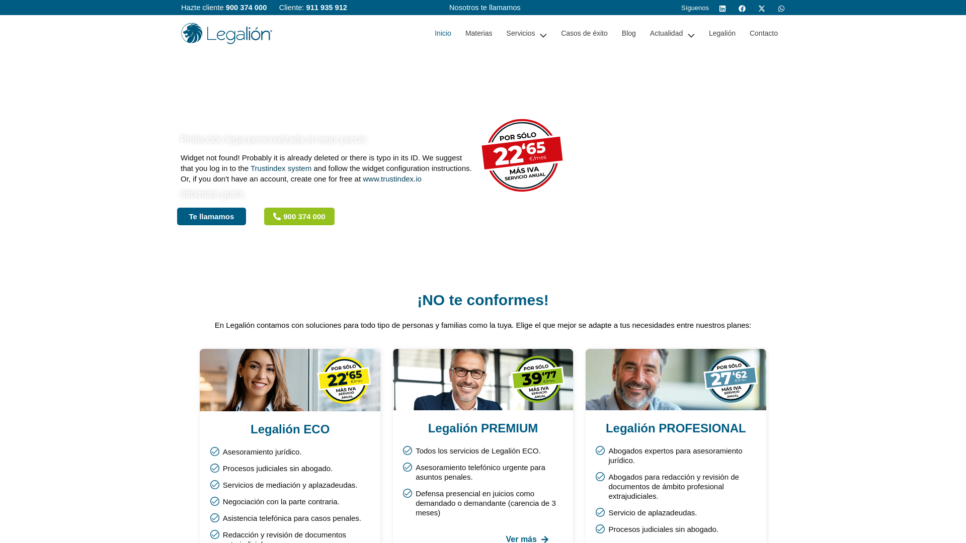 website screenshot of https://getlegalionabogados.es