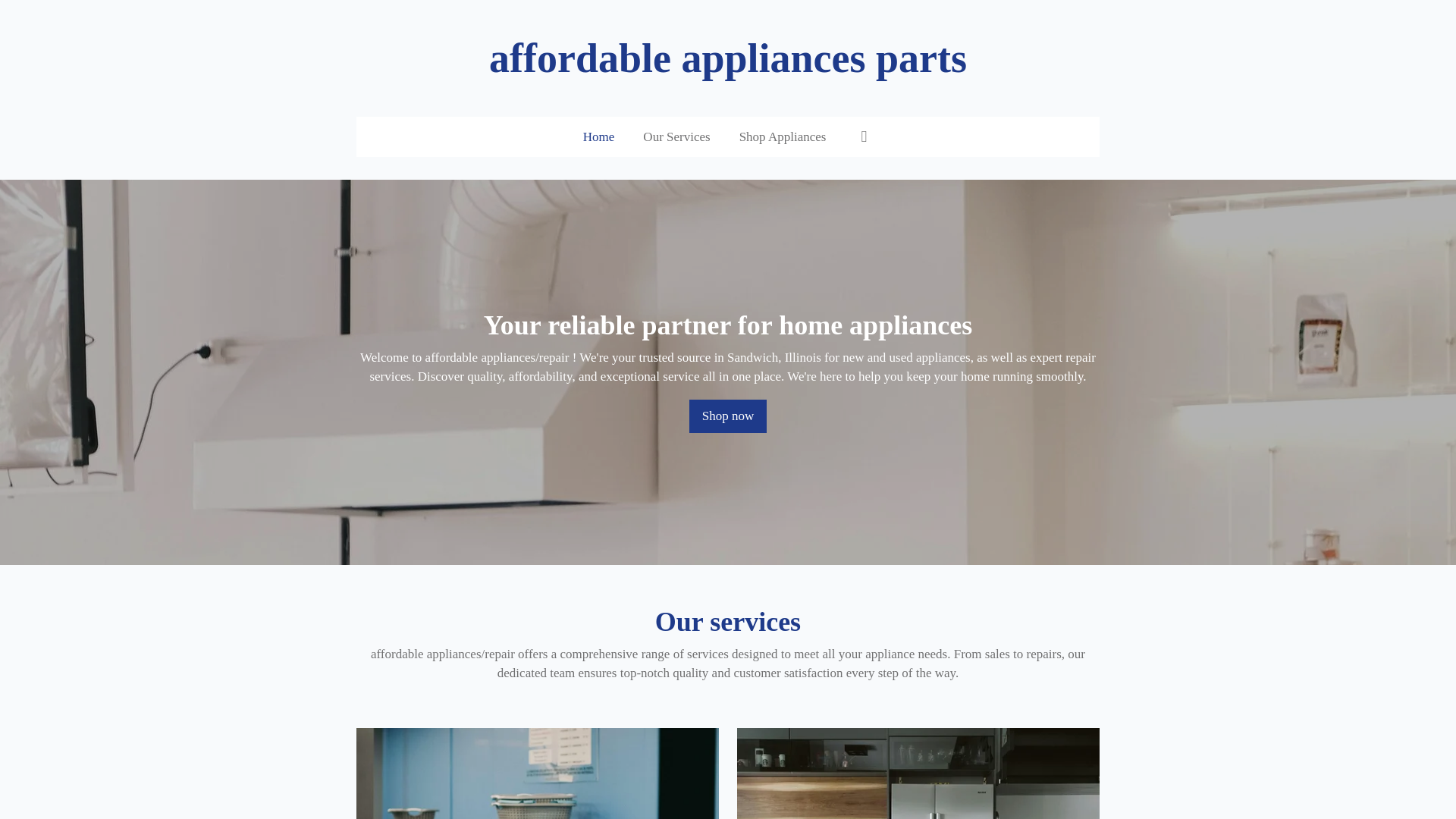 website screenshot of https://affordableappliancesparts.com