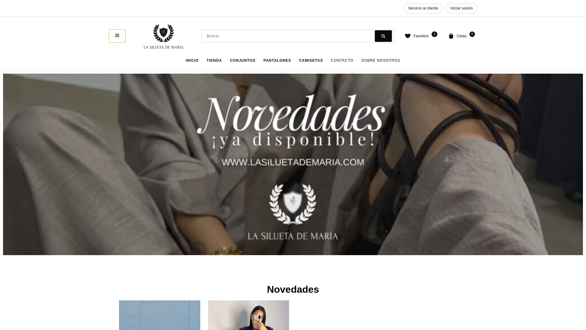 website screenshot of https://lasiluetademaria.com