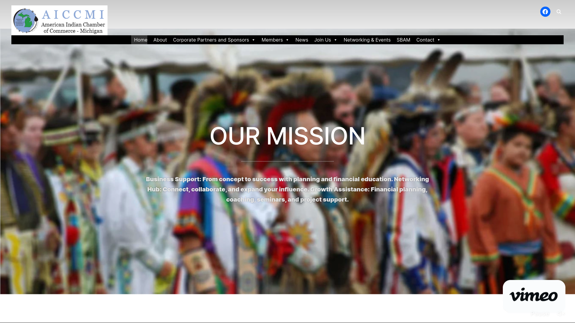 website screenshot of http://www.aiccmi.org/