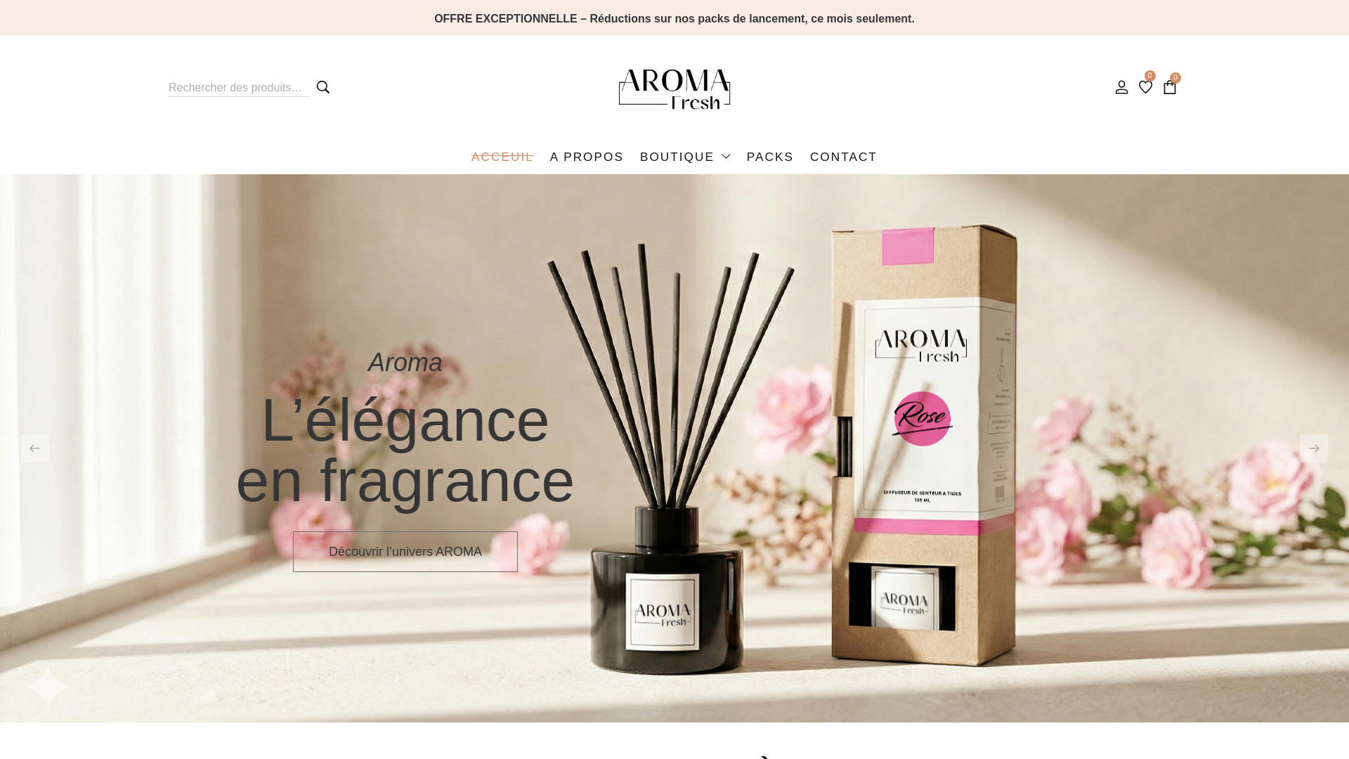 website screenshot of https://aromafresh.tn