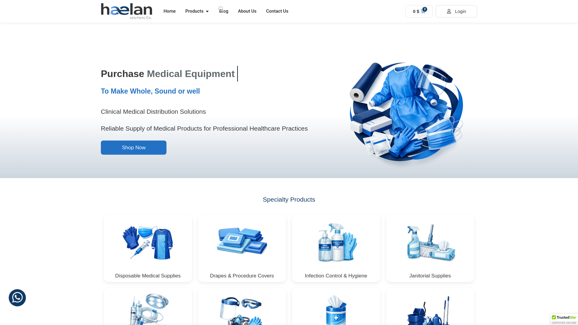 website screenshot of https://haelansolutions.com/