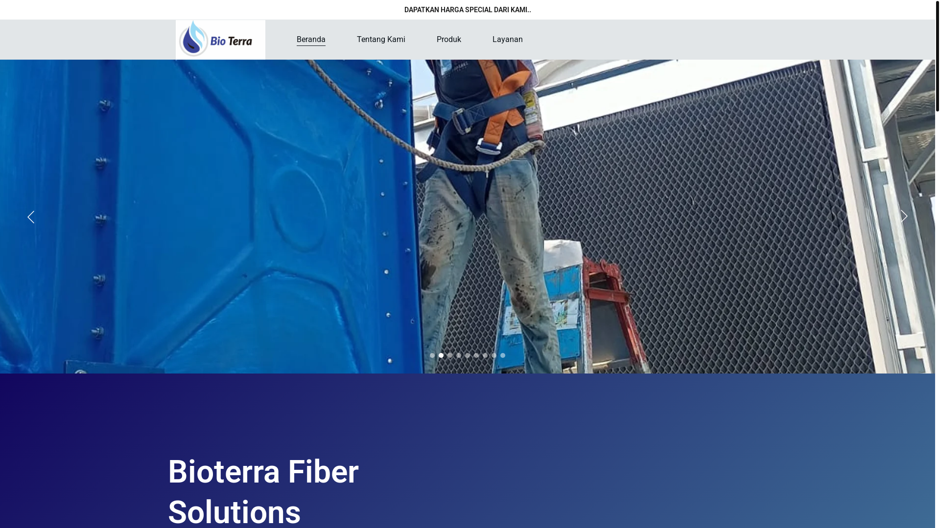 website screenshot of https://watertankfrp.id/