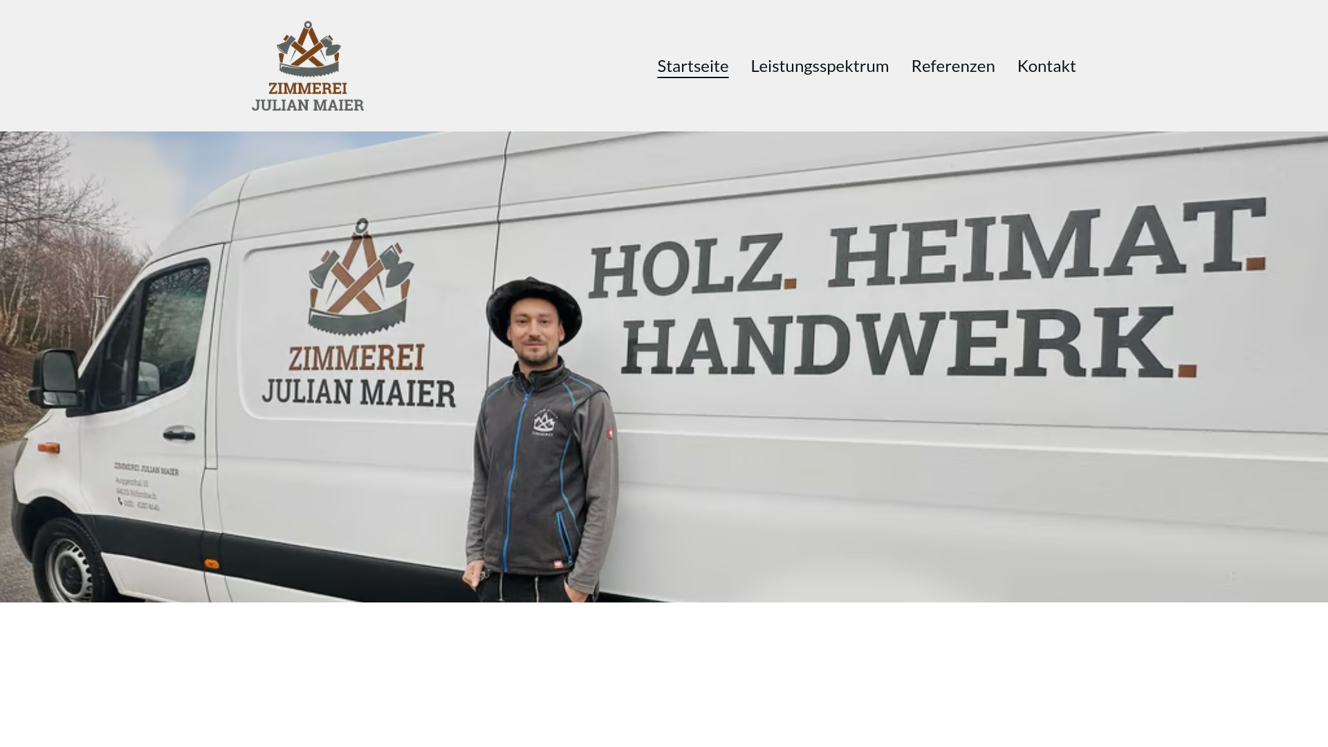 website screenshot of https://zimmerei-julian-maier.de/
