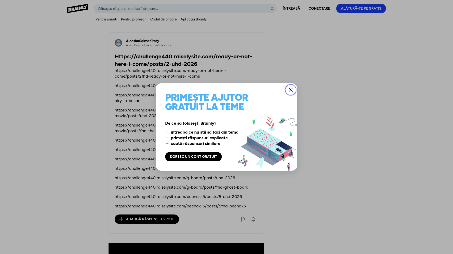website screenshot of https://brainly.ro/tema/11934860