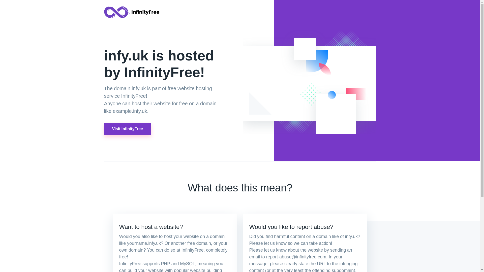 website screenshot of https://infy.uk/
