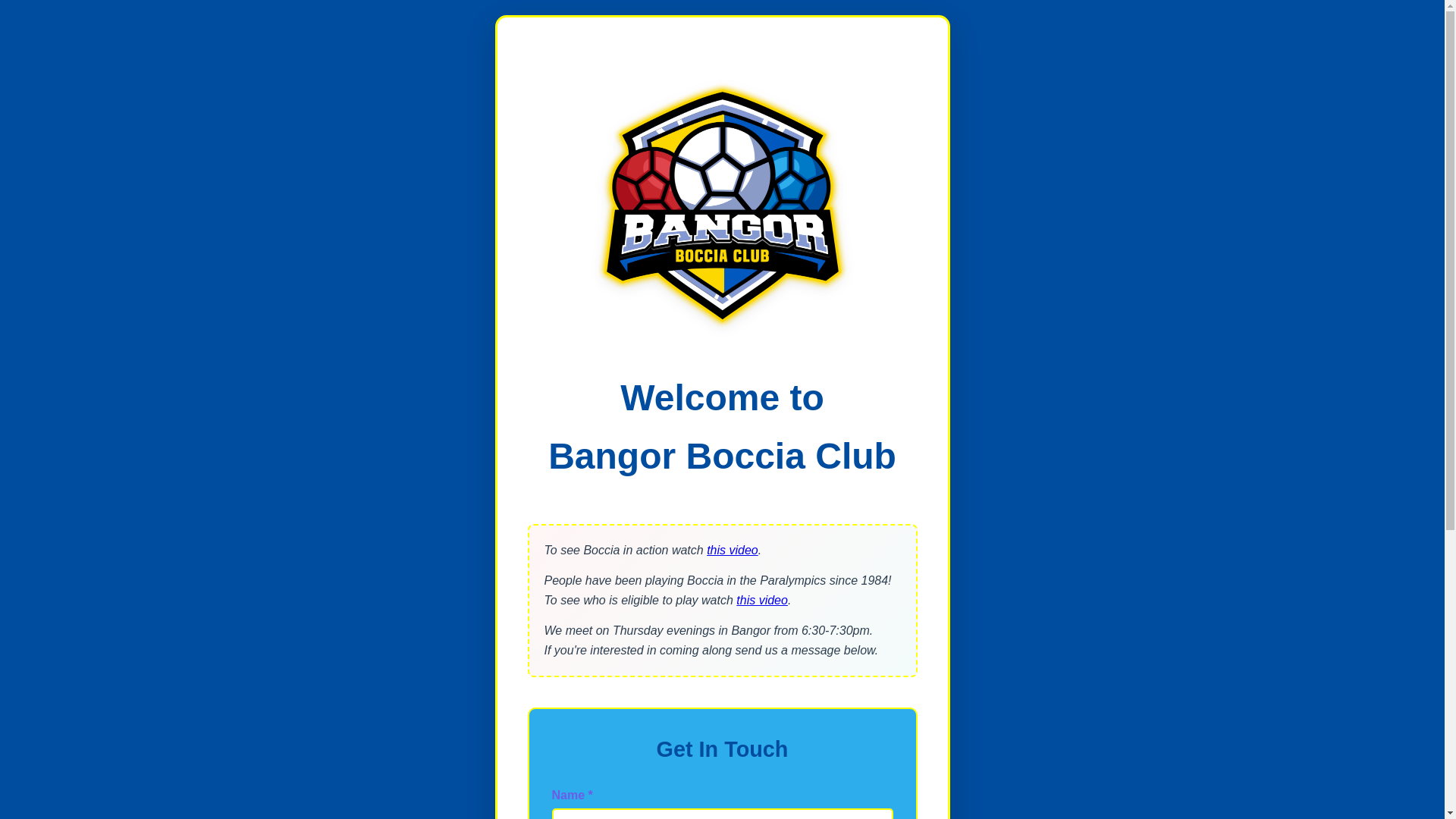website screenshot of https://bangorbocciaclub.co.uk/