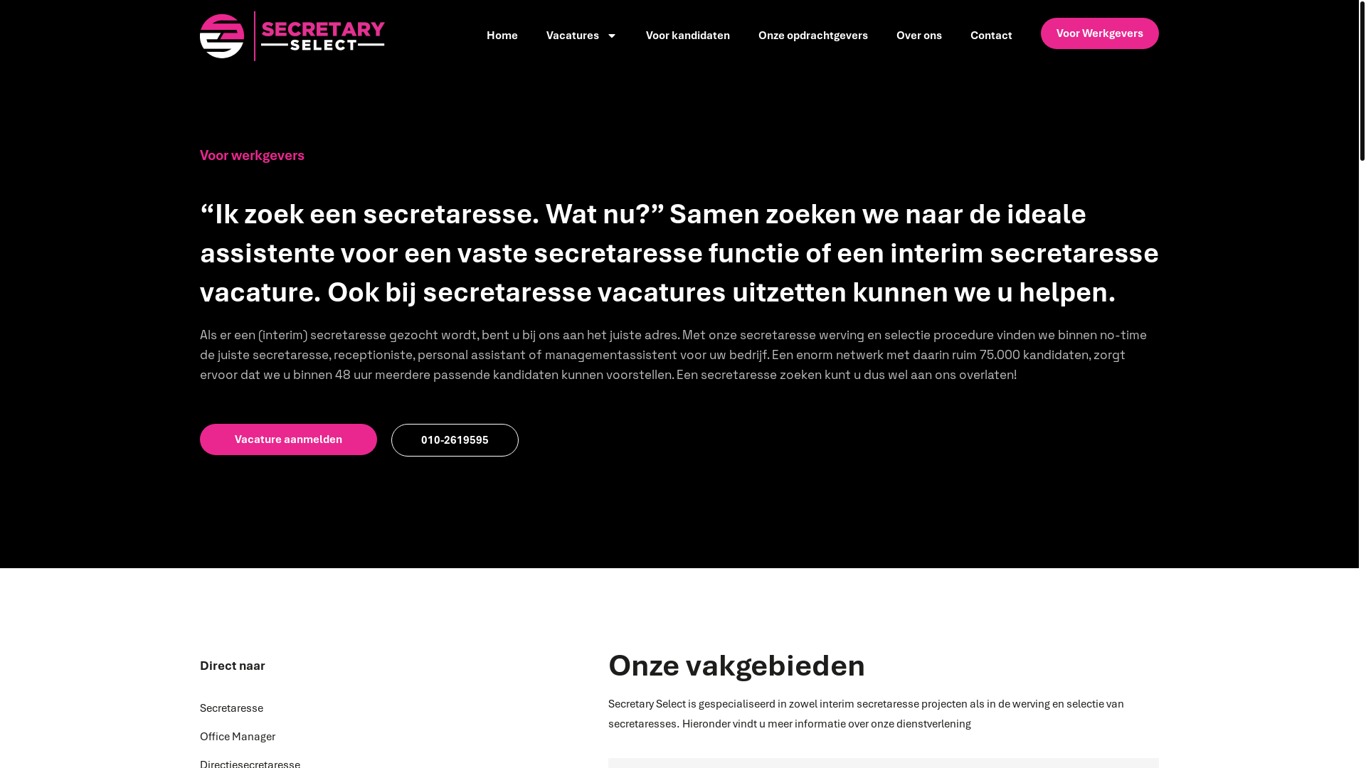 website screenshot of https://secretaryselectteam.one/