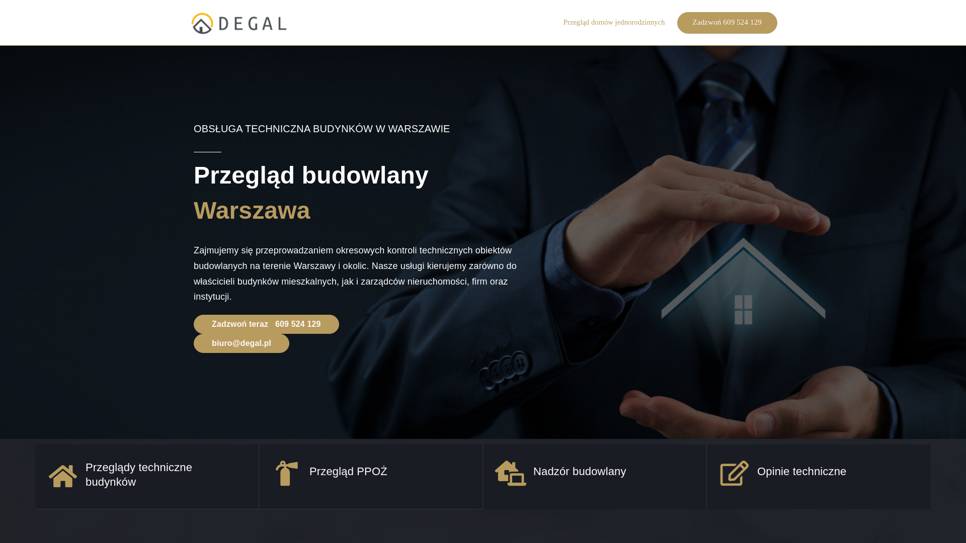 website screenshot of https://przeglad-budowlany.warszawa.pl/