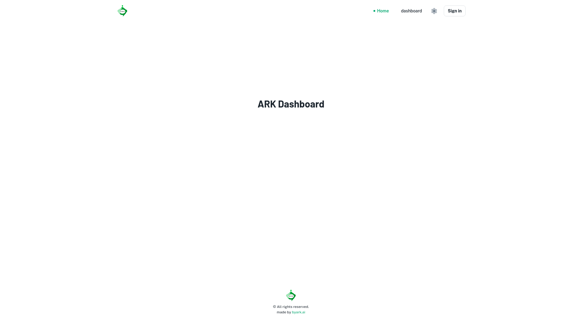 website screenshot of https://ark-admin-dashboard-dev.pages.dev/