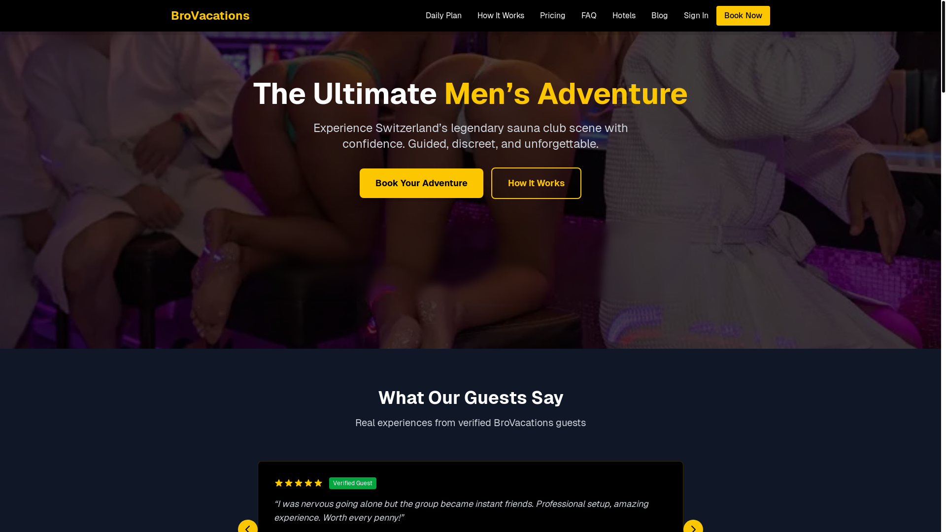 website screenshot of https://saunaclub.ai/
