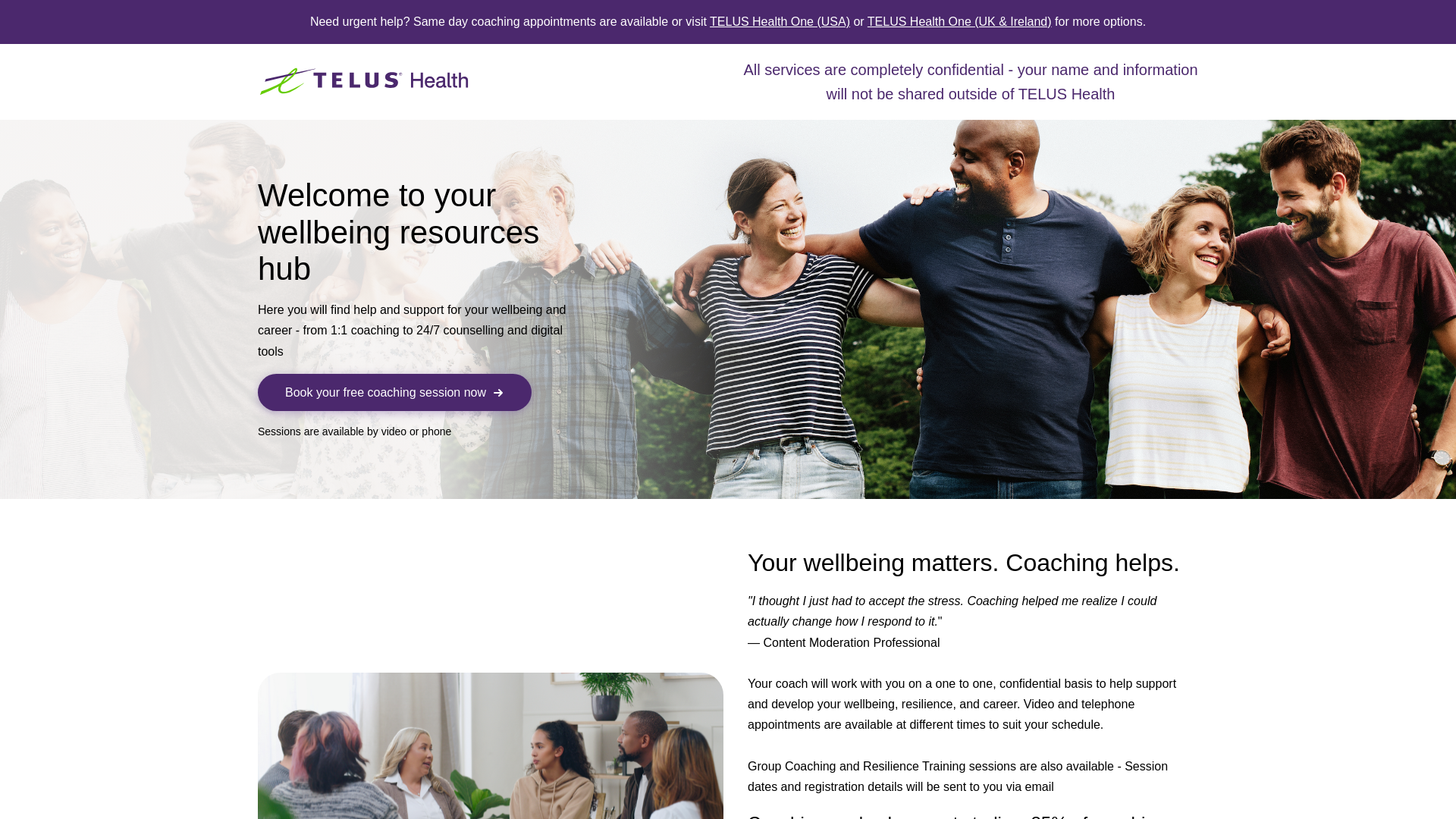 website screenshot of https://telushealth-tundra.com