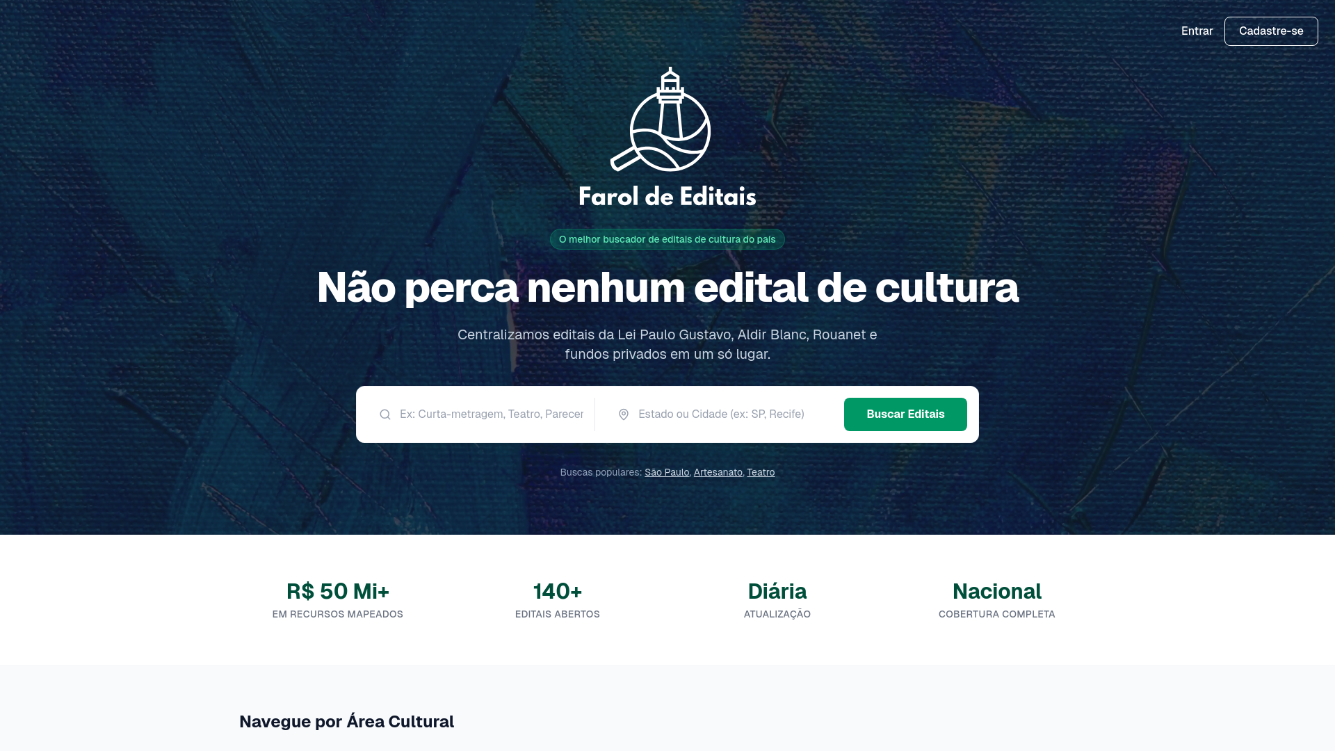 website screenshot of https://faroldeeditais.com.br/