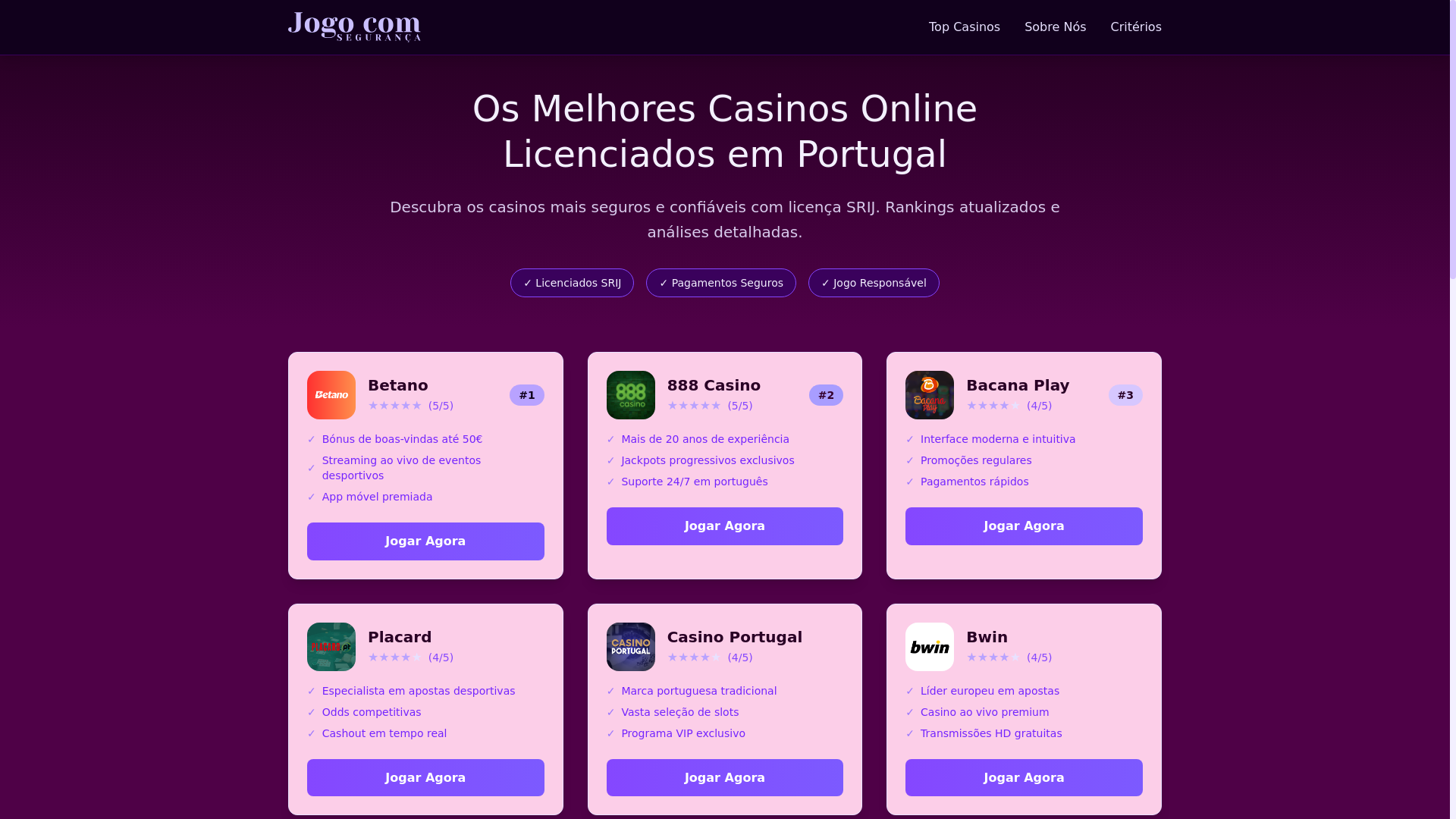 website screenshot of https://jogocomseguranca.com/