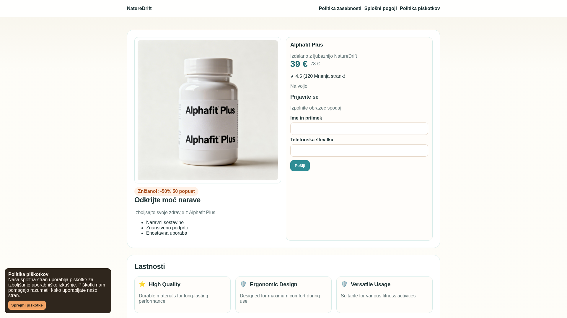website screenshot of https://naturedrift.eu/