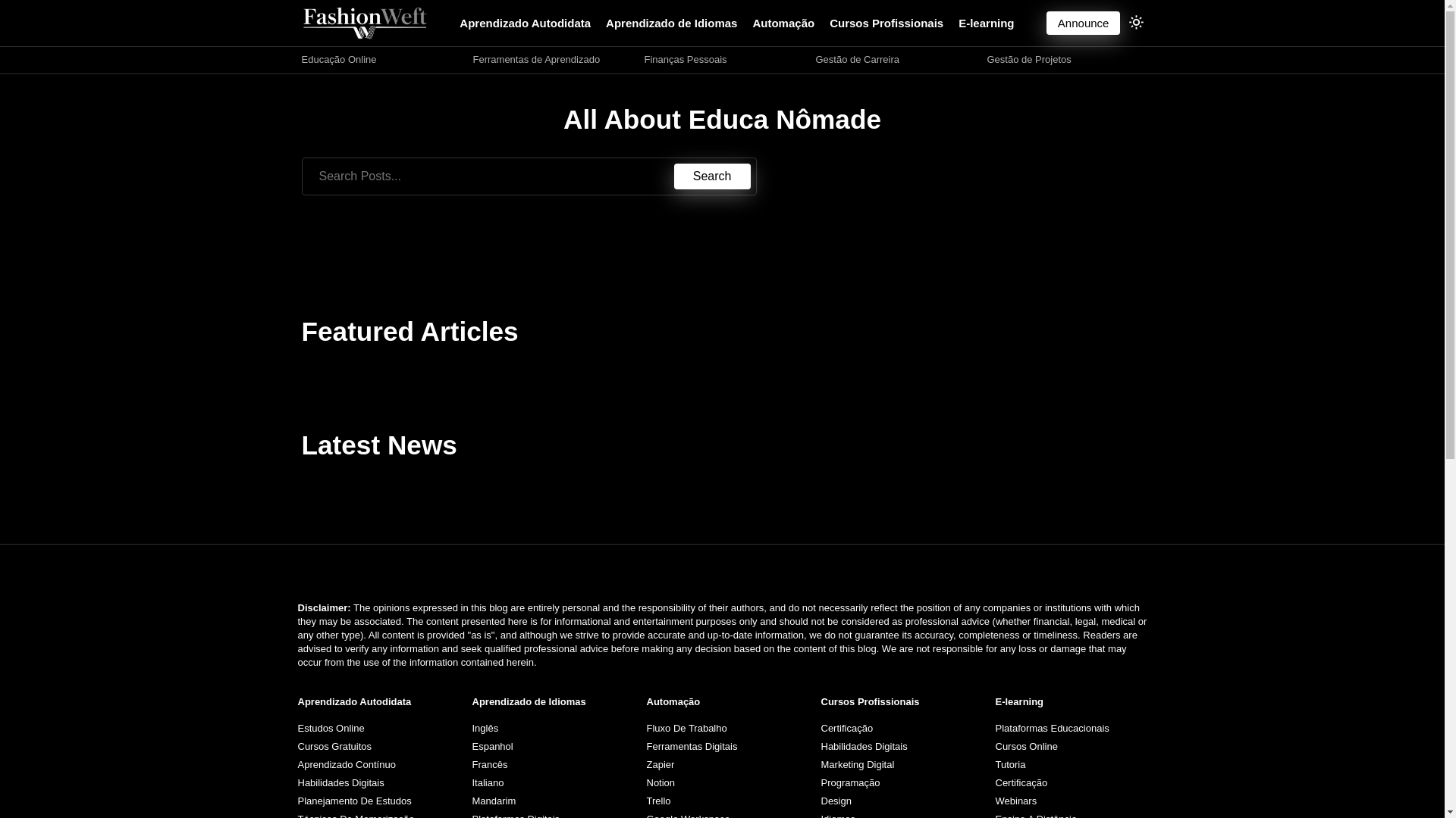website screenshot of https://educanomade.space/