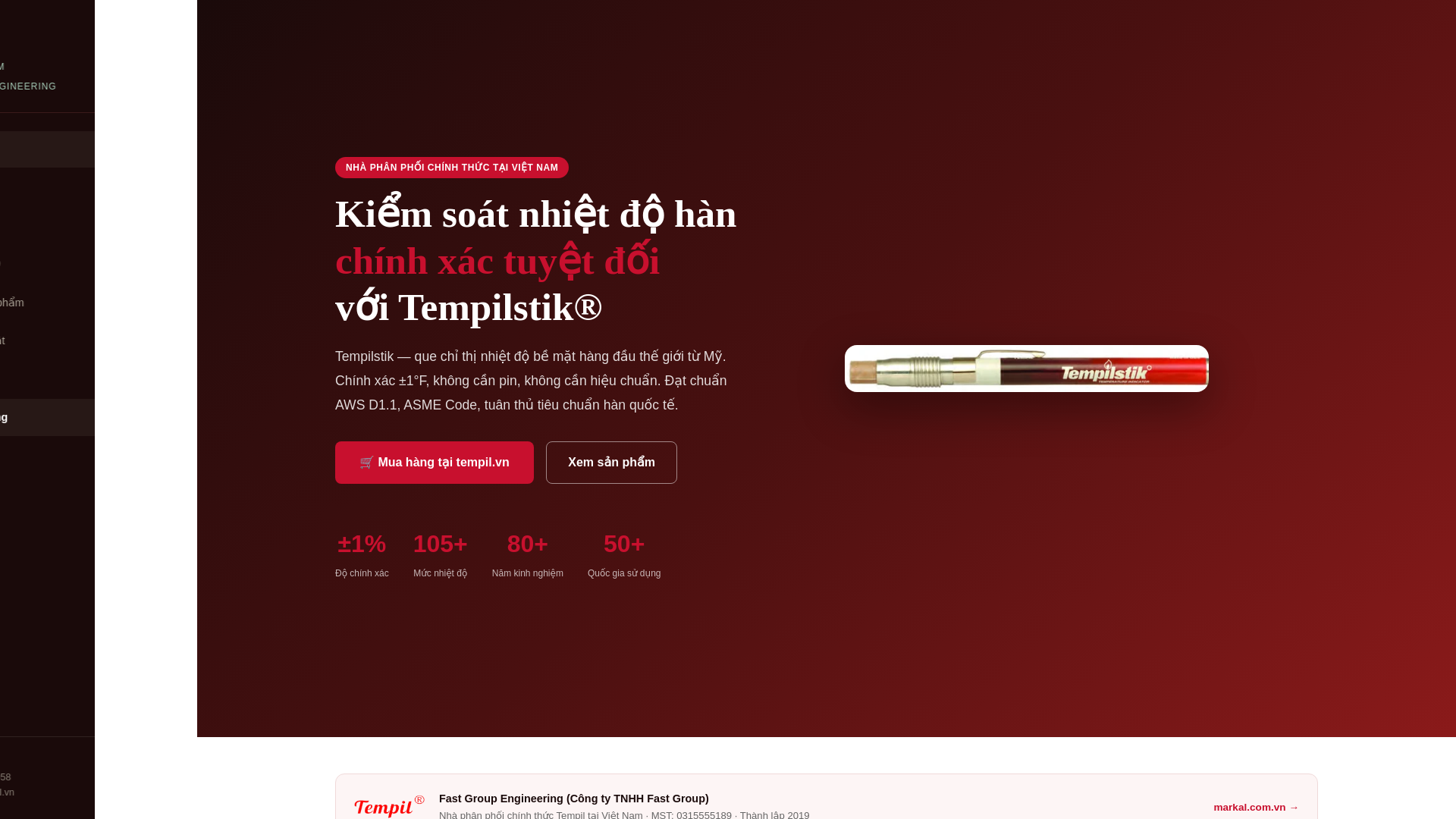 website screenshot of https://tempil.com.vn/