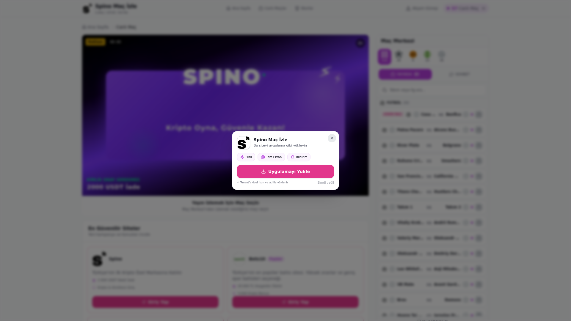 website screenshot of https://spinotv4.live/