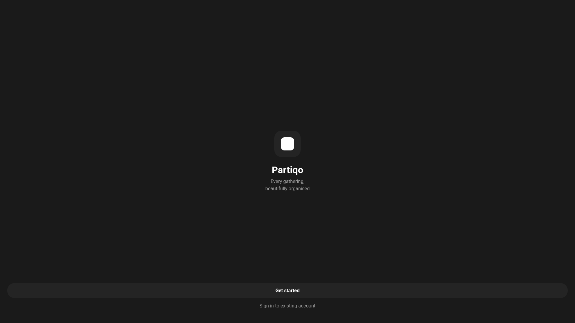 website screenshot of https://partiqo.click/