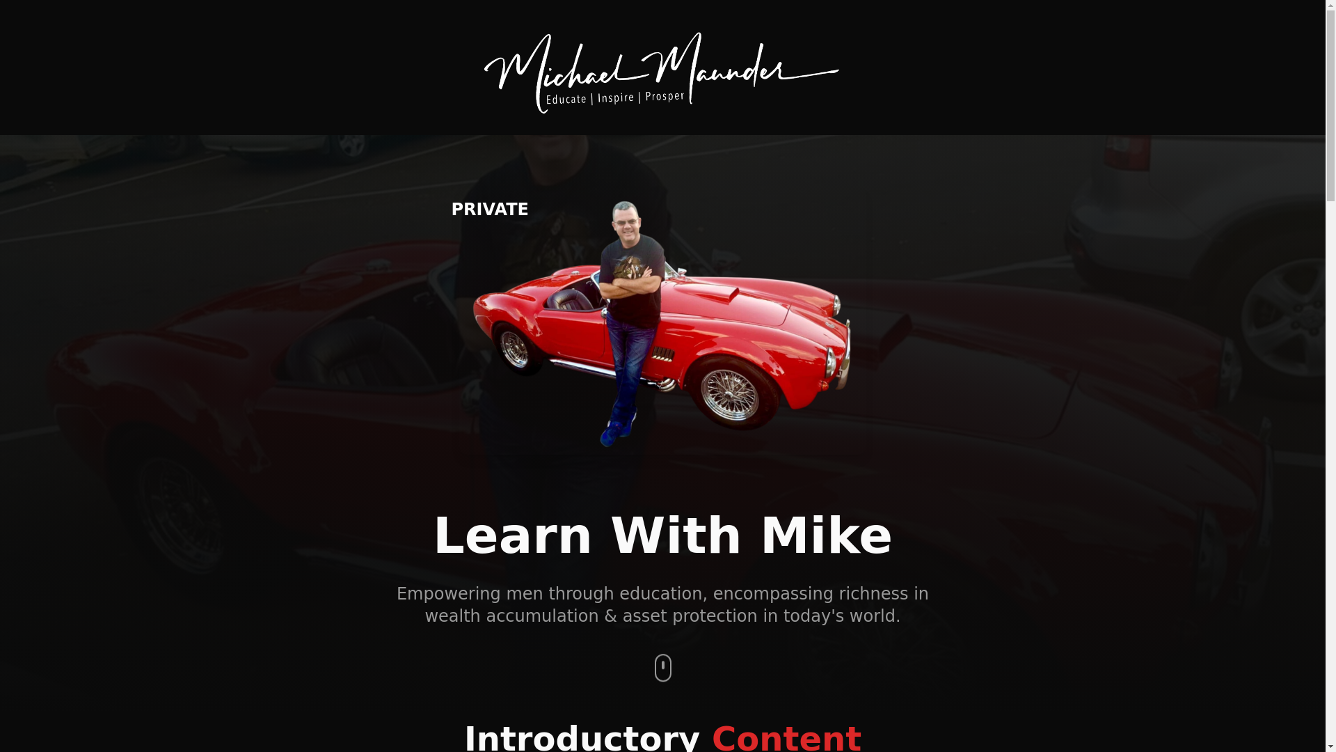 website screenshot of https://learnwithmike.au/