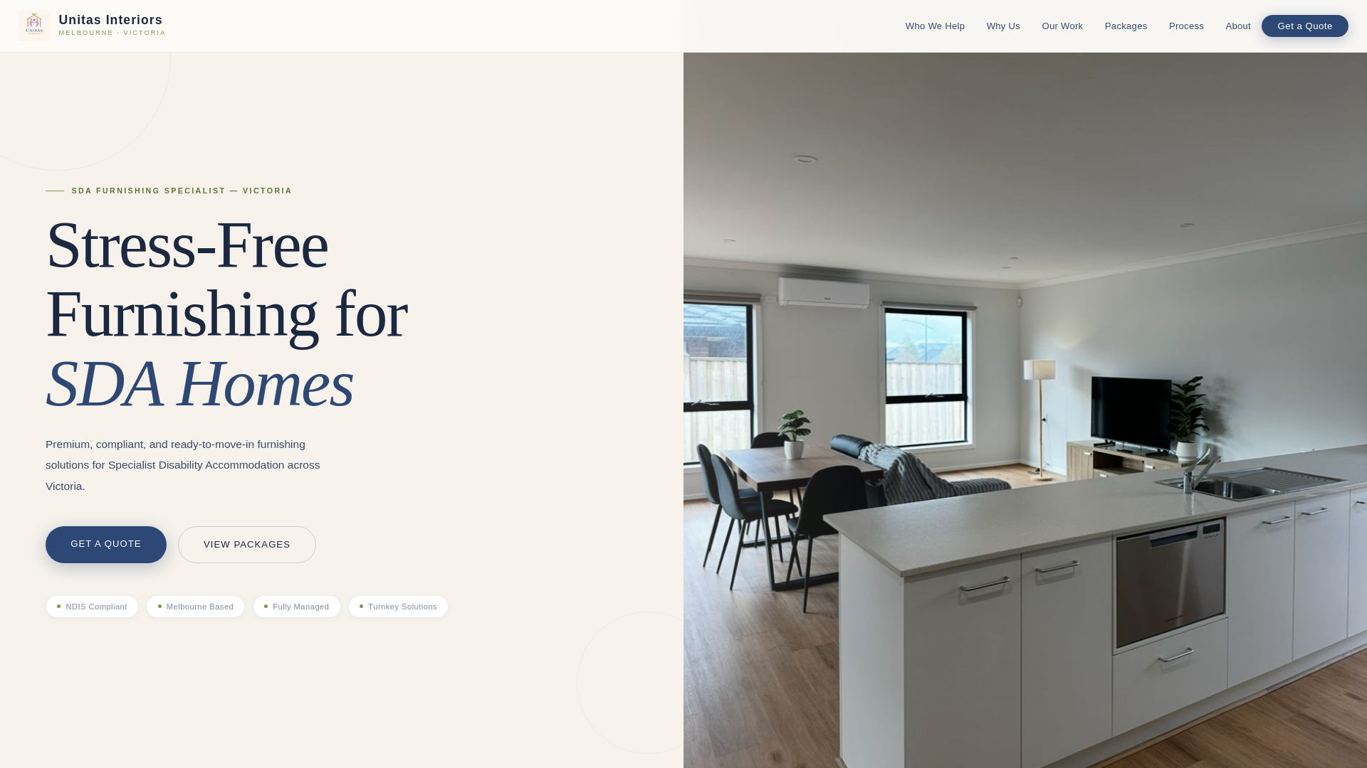 website screenshot of https://unitasinteriors.com.au