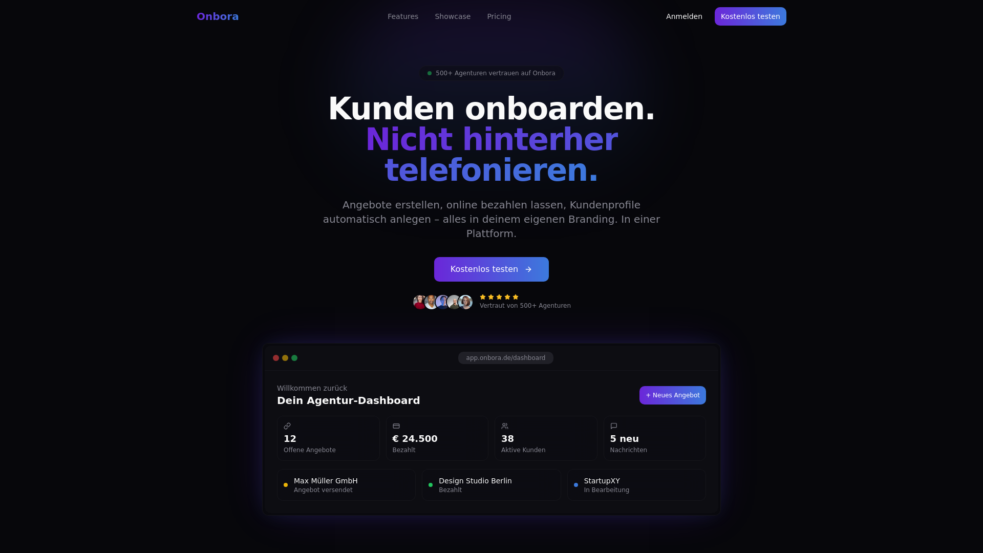 website screenshot of https://onbora.de/