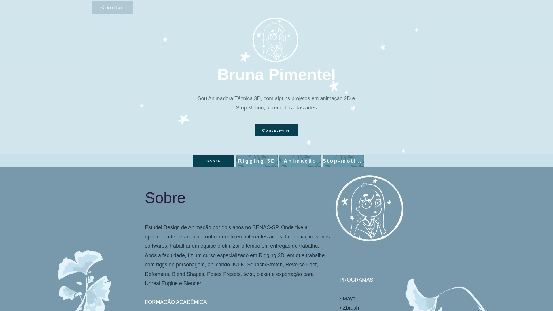 website screenshot of https://brunapimentelportfolio.com/