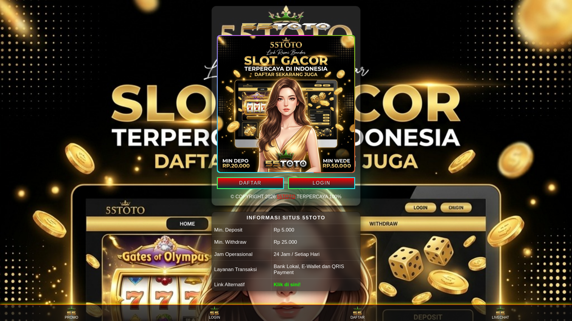 website screenshot of https://55toto-slot-pasti-gacor.pages.dev/
