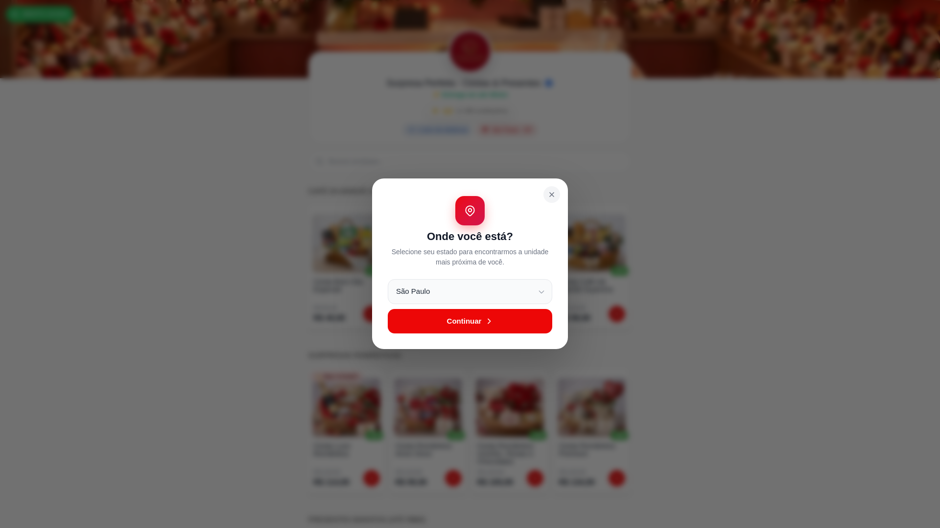 website screenshot of https://cestaprontas.top/