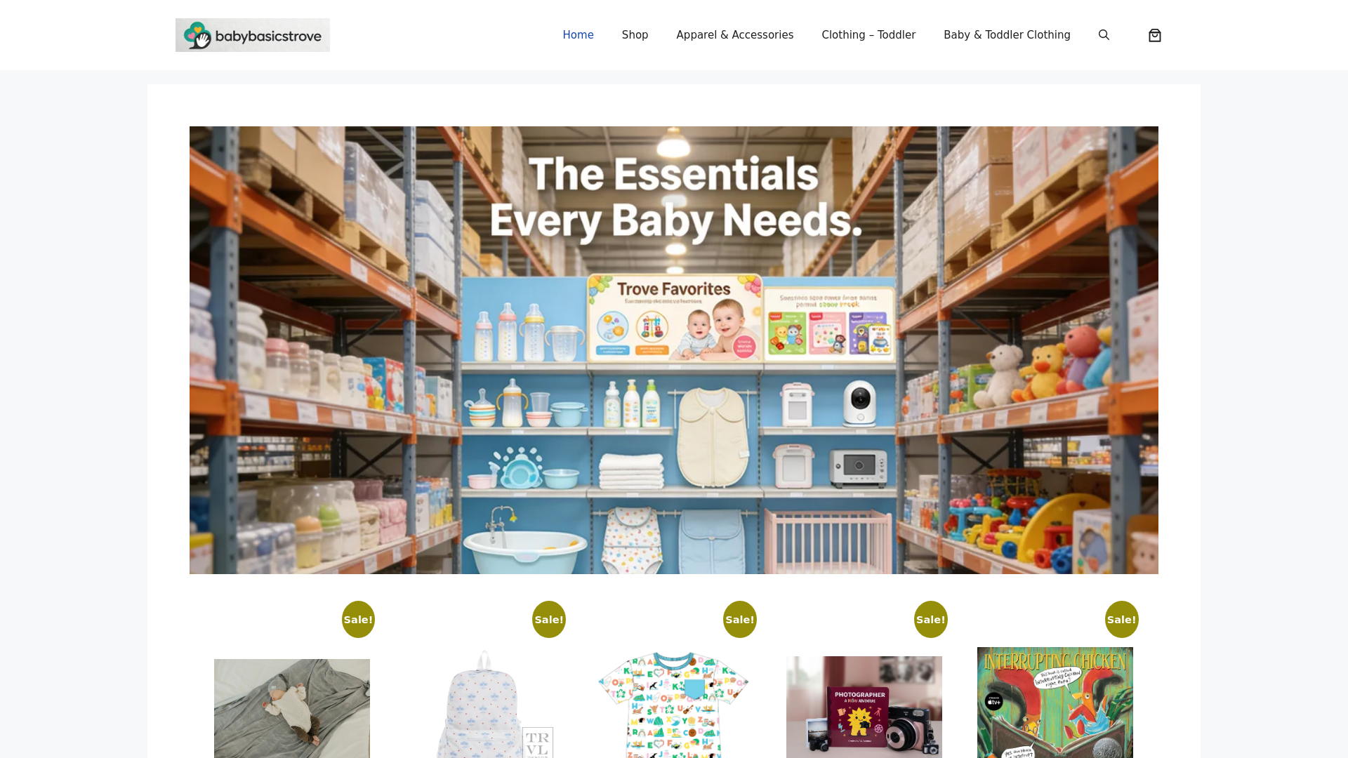 website screenshot of https://babybasicstrove.com