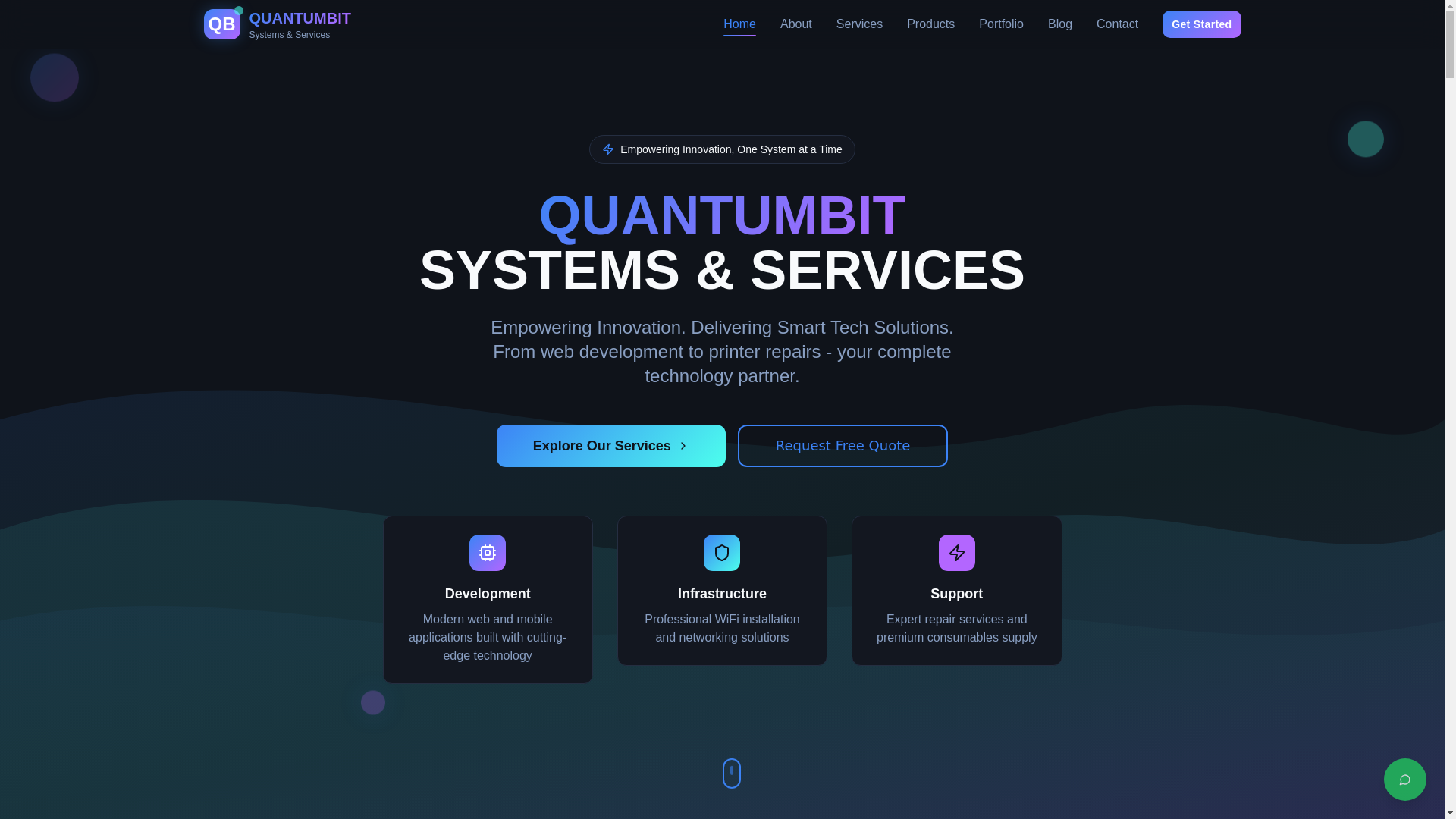 website screenshot of https://quantumbitsystems.pages.dev/
