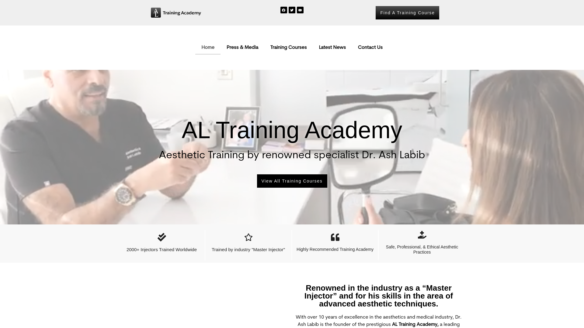 website screenshot of https://almedicaltrainingacademy.com/