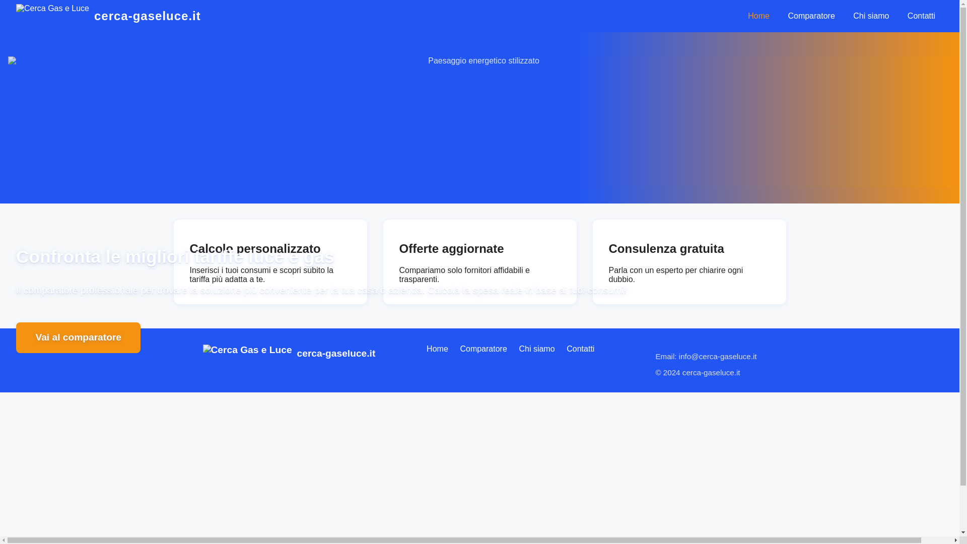 website screenshot of https://cerca-gaseluce.it/