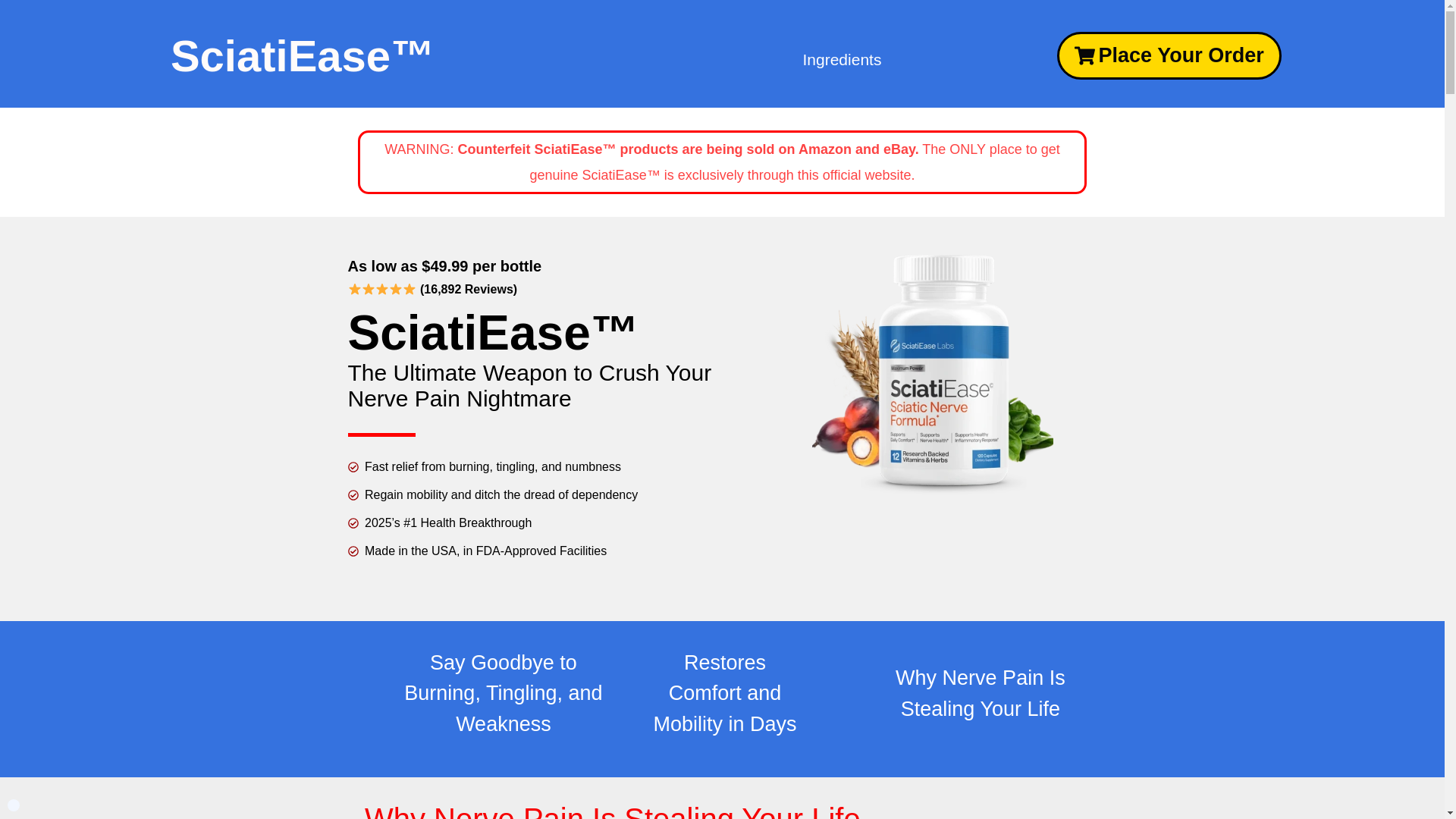 website screenshot of https://get-sciatiease.online/