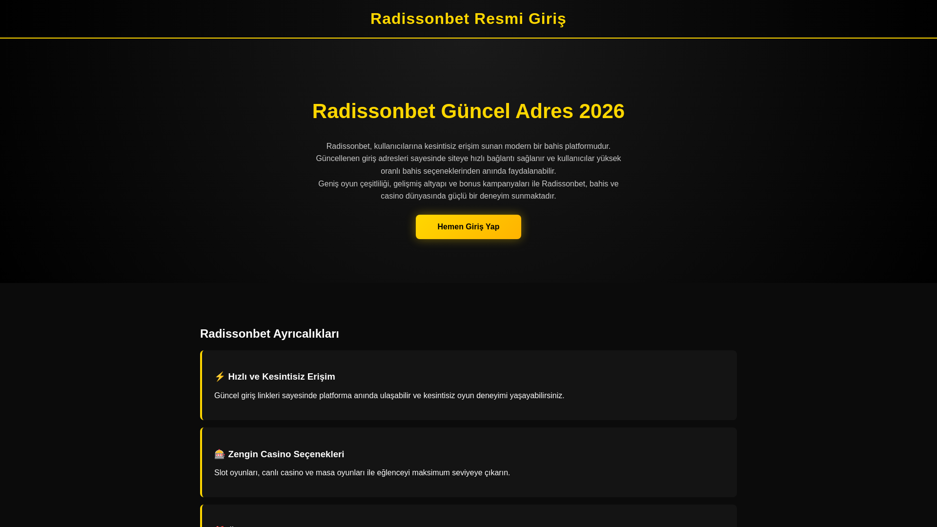 website screenshot of https://tr.radissoonbet-mobilgiris.vip