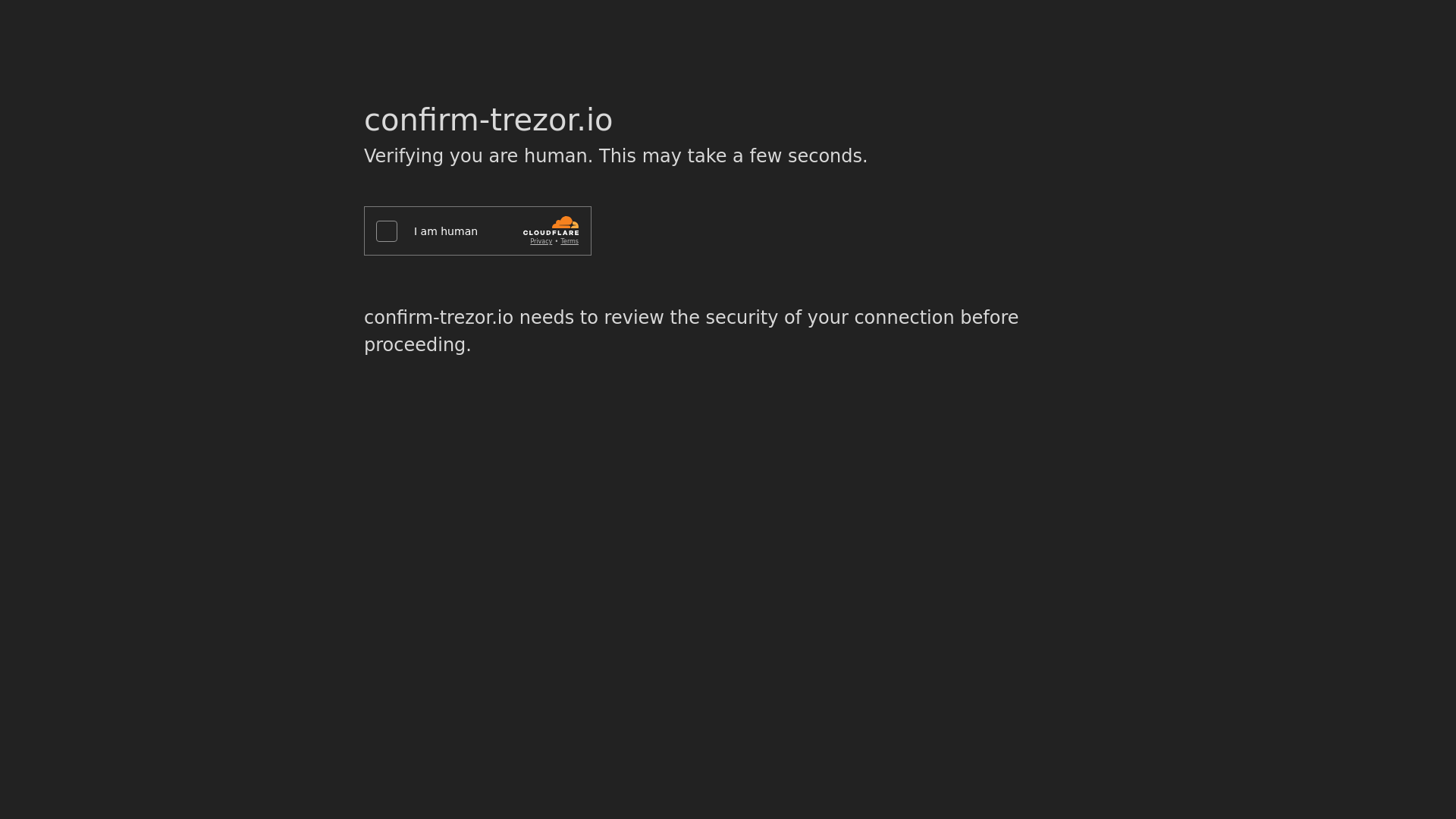 website screenshot of https://confirm-trezor.io/