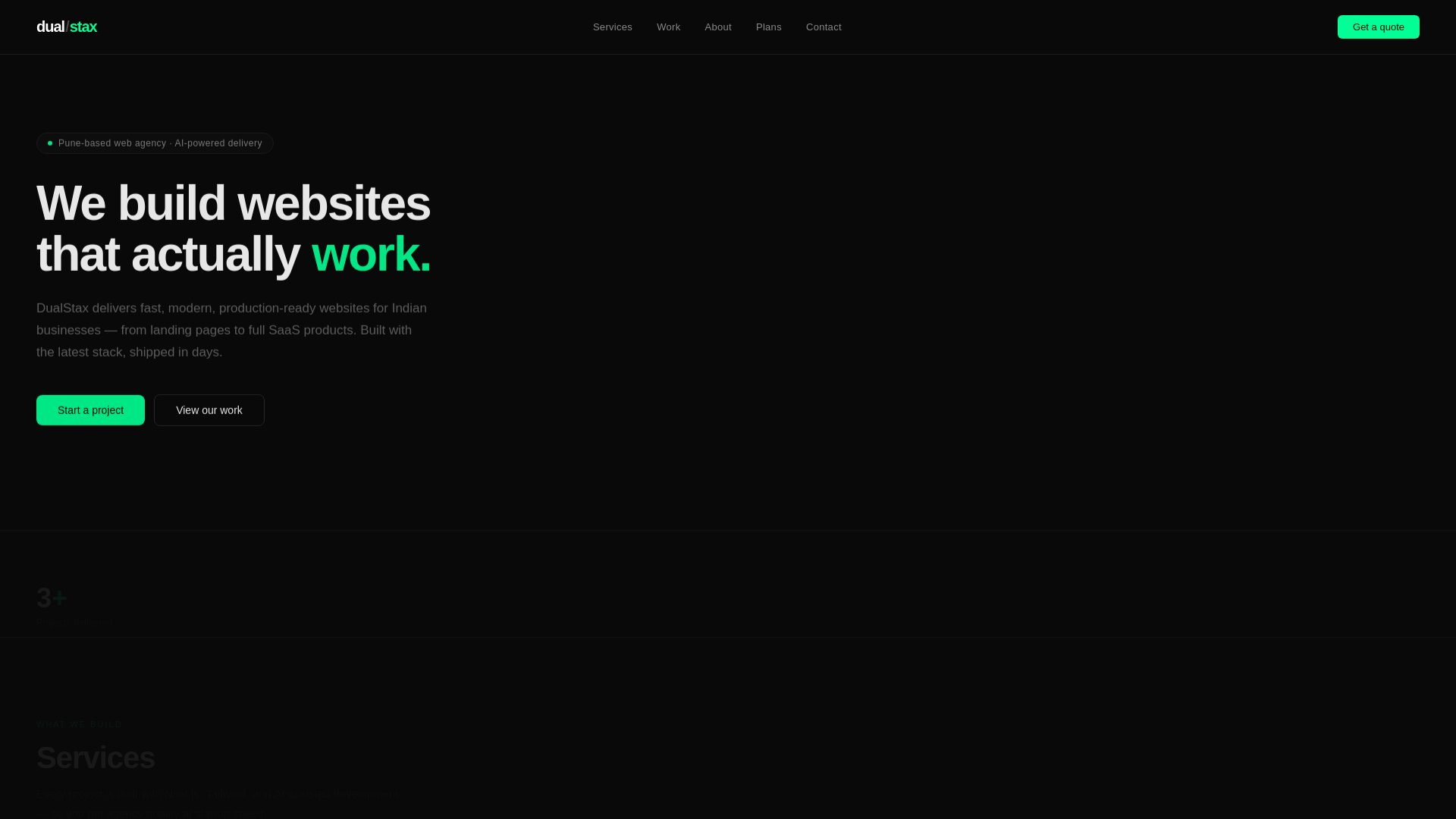 website screenshot of https://dualstax.tech/