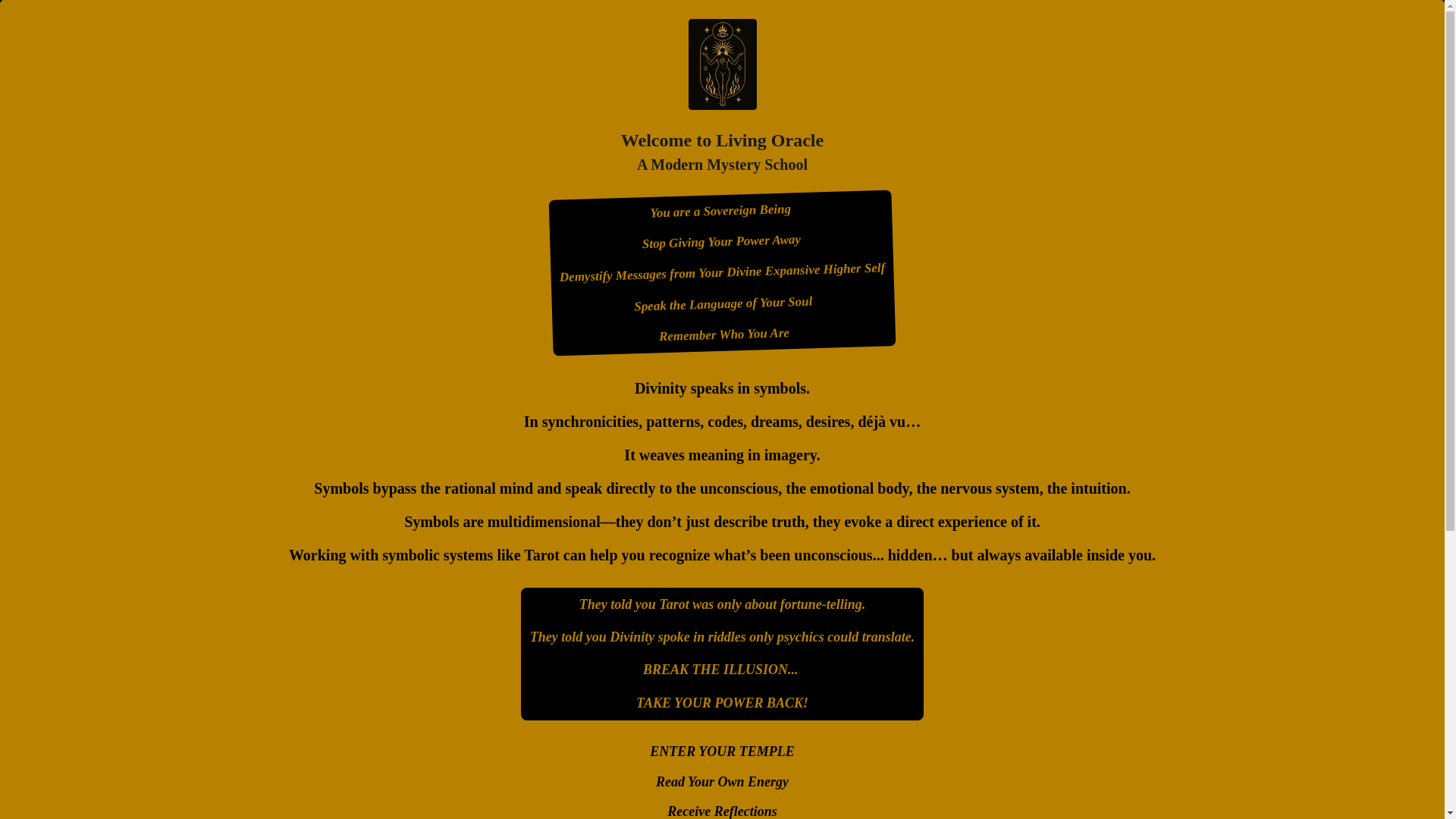 website screenshot of https://livingoracletarot.app/